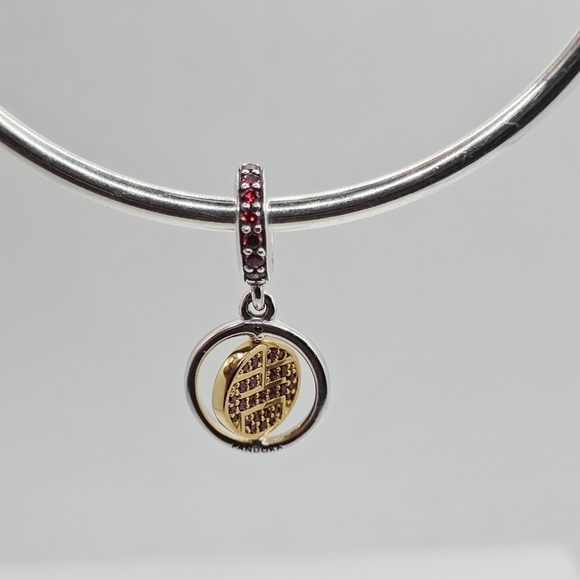 Authentic Pandora Shine Two Tone Dangle Charm - Picture 7 of 8